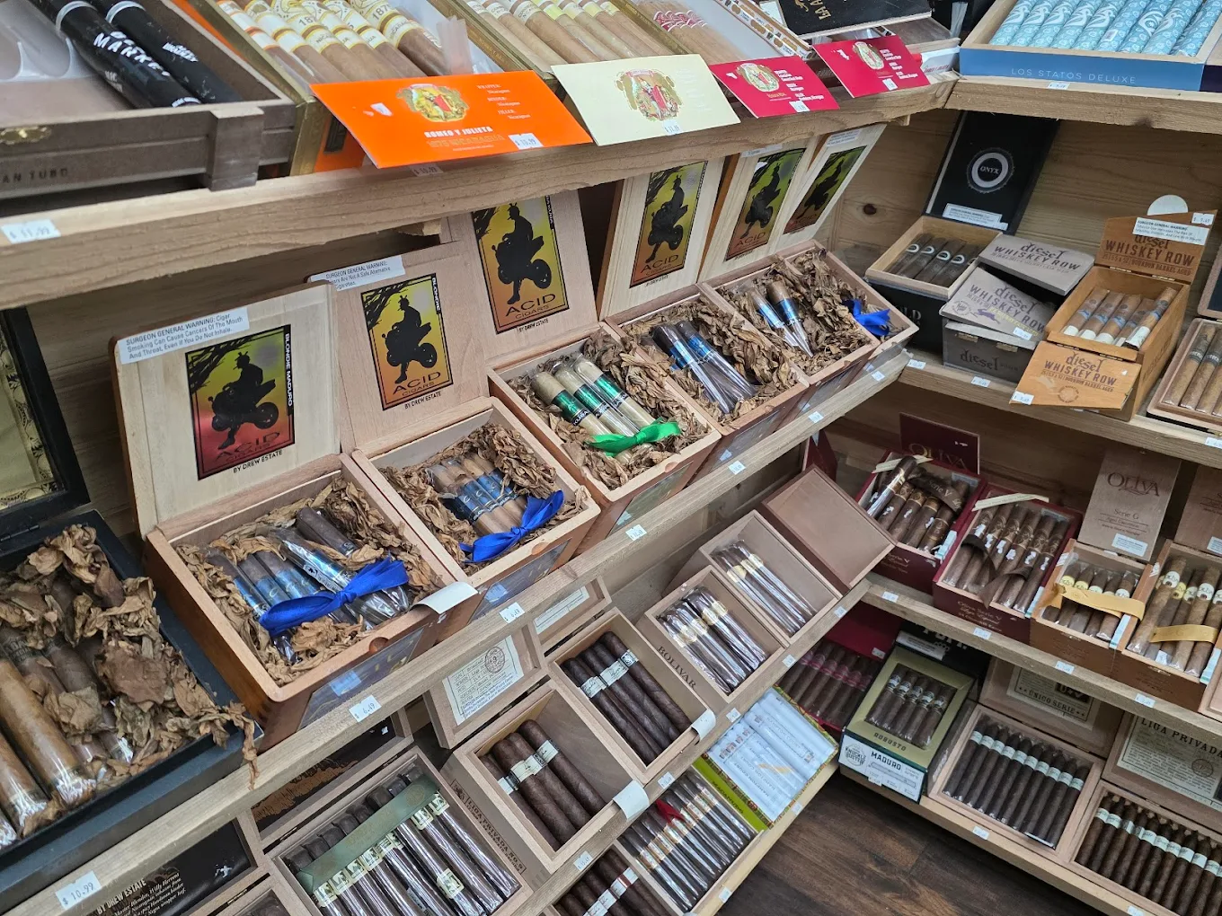 Premium cigar selection at EZ Smoke House Hampton VA