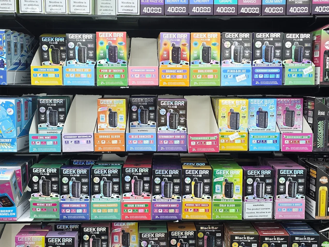 Geek Bar Pulse X disposable vapes in every flavor at EZ Smoke House Hampton VA
